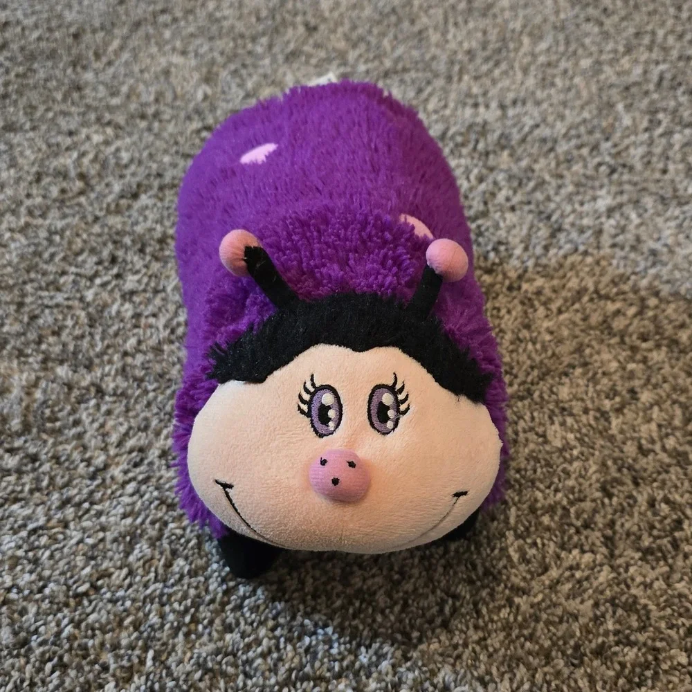 Pillow Pets Pee-Wees 2010‎ Ladybug Plush Purple Pink Polka Dot Small Limited Ed